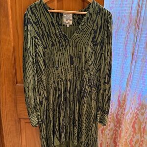 Stylish Olive and Black Zebra Print Dress